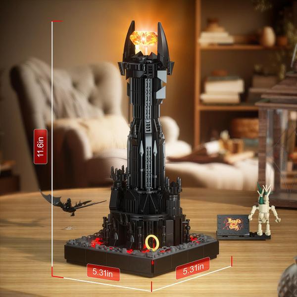 Conjunto de construção VONADO Dark Tower com luzes LED 779 peças Imagem de Conjunto de construção VONADO Dark Tower com luzes LED 779 peças