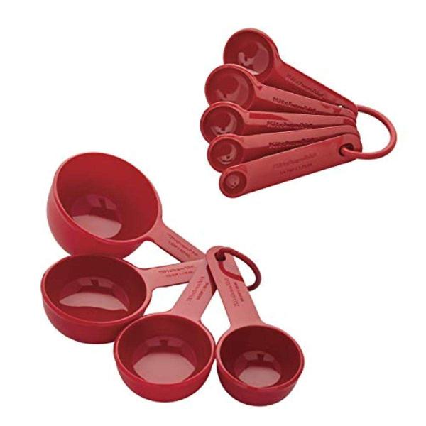 Imagem de Conjunto de copos e colheres de medição KitchenAid Universal Red 9 peças