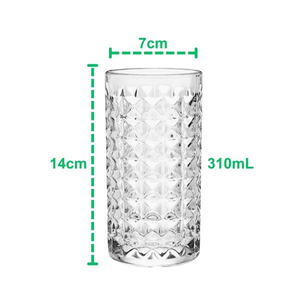 Imagem de Conjunto De Copos Em Vidro Moderno 6 Peças Para Água Refrigerante Suco 310ml