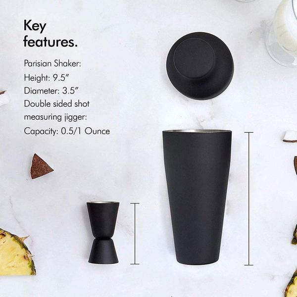 Imagem de Conjunto de coqueteleira, pacote com 8 kits de barman de aço inoxidável