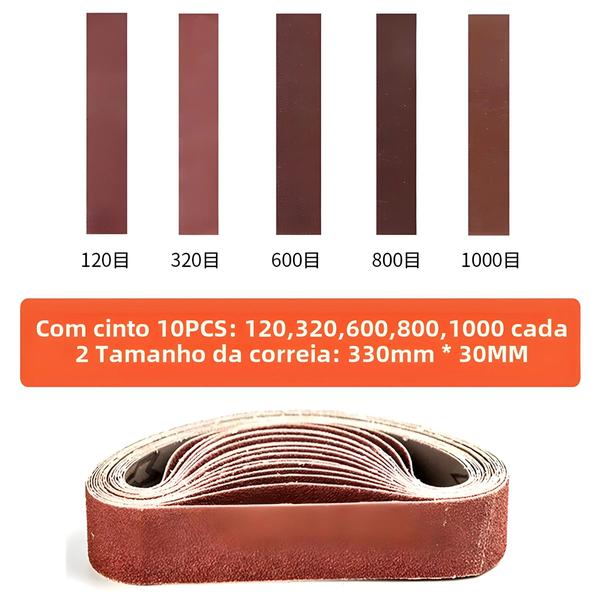 Imagem de Conjunto De Correias De Lixa, 10 Peças, 120-1000 Grãos, Madeira, Metal, Polimento, Bandas Abrasivas