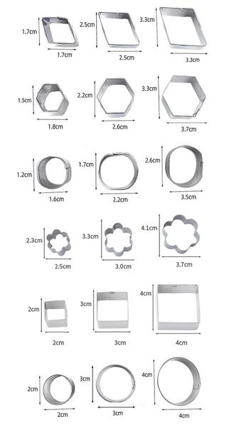 Imagem de Conjunto de cortadores de biscoitos Wokex Mini Geometric Shape 24 unidades