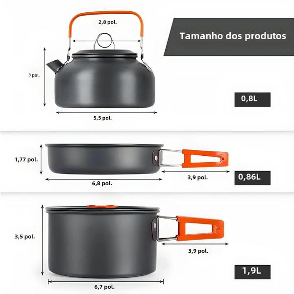 Imagem de Conjunto de Cozinha de Acampamento Antiaderente para Piquenique e Viagens