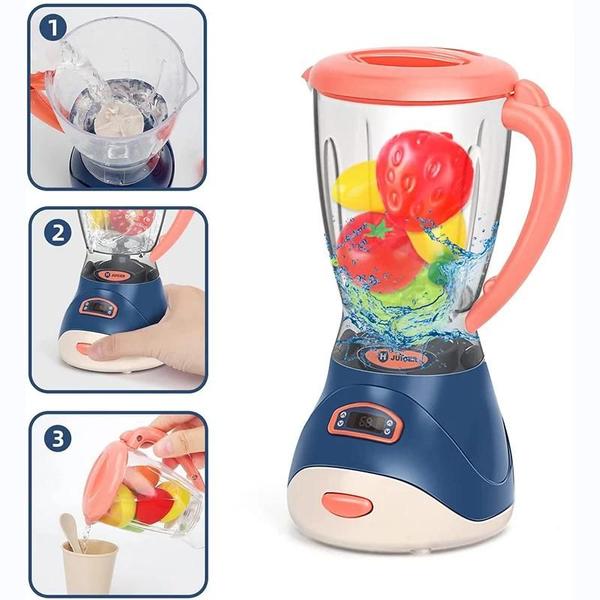 Imagem de Conjunto de Cozinha de Brinquedo para Crianças - Mini Cafeteira, Liquidificador, Mixer e Torradeira