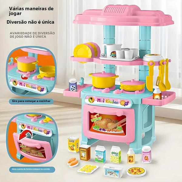 Imagem de Conjunto de Cozinha de Faz de Conta com 48 Peças - Brinquedo Infantil