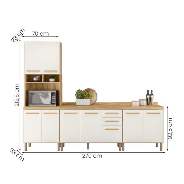 Imagem de Conjunto de Cozinha Lidiane Modulado com 9 Portas 2 Gavetas