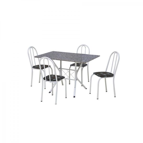 Conjunto de Cozinha Mesa Tampo Granito com 4 Cadeiras Bruna Artefamol Imagem de Conjunto de Cozinha Mesa Tampo Granito com 4 Cadeiras Bruna Artefamol