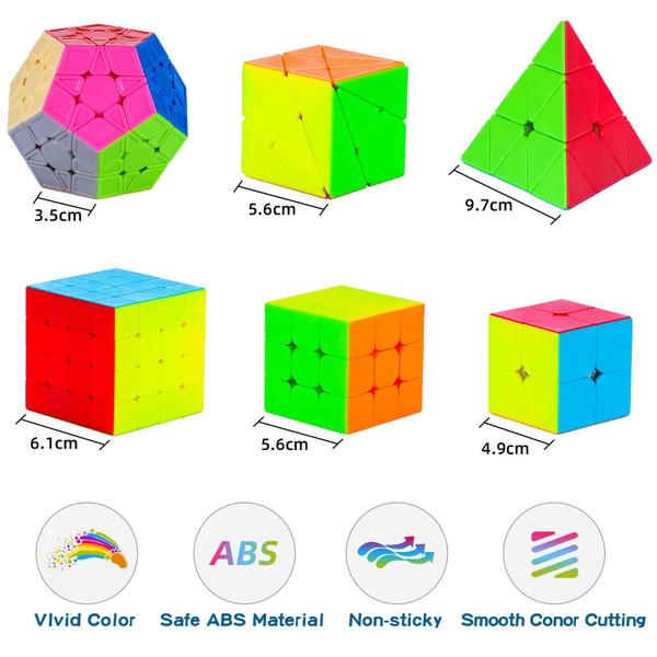 Conjunto de cubos mágicos Coolzon Speed 2x2x2 3x3x3 4x4x4 Pyraminx Megaminx Imagem de Conjunto de cubos mágicos Coolzon Speed 2x2x2 3x3x3 4x4x4 Pyraminx Megaminx