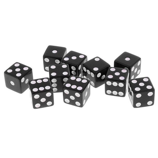 Imagem de Conjunto De Dados Acrílicos De 16mm, 10 Peças, 6 Lados, Padrão Esculpido D6 Para Jogo De Tabuleiro