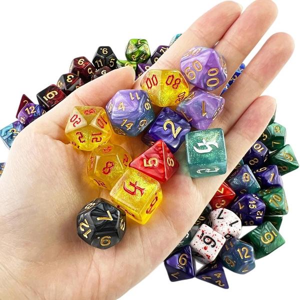 Imagem de Conjunto de Dados Acrílicos para RPG/DND - 10 Peças com Bolsa