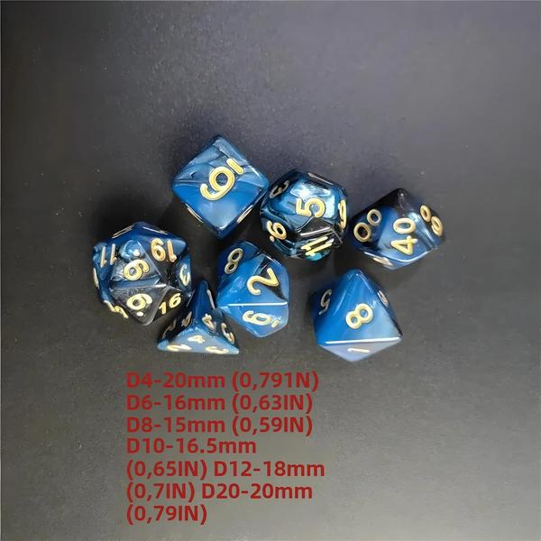 Imagem de Conjunto de Dados DND Galaxy - 7 Peças (D4, D6, D8, D10, D12, D20) para Jogos de RPG