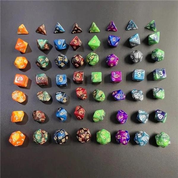 Imagem de Conjunto de Dados DND Galaxy - 7 Peças (D4, D6, D8, D10, D12, D20) para Jogos de RPG