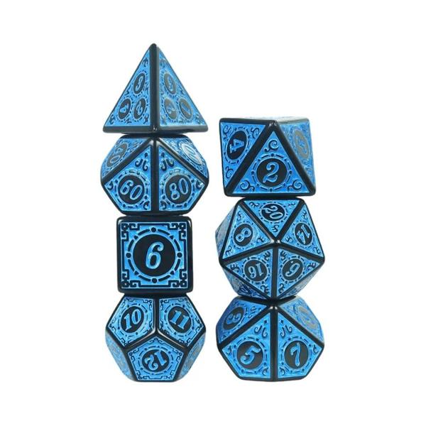 Imagem de Conjunto de Dados Poliedricos 7 Peças (D4, D6, D8, D10, D12, D20) para RPG