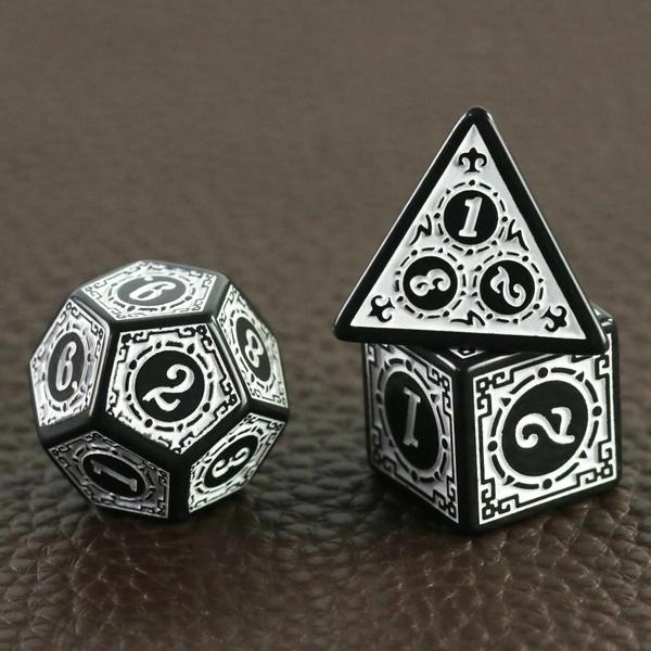 Imagem de Conjunto de Dados Poliedricos 7 Peças (D4, D6, D8, D10, D12, D20) para RPG