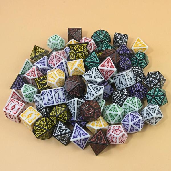 Imagem de Conjunto de Dados Poliedricos RPG (7 Unidades) - Padrão DND para Jogos de Mesa