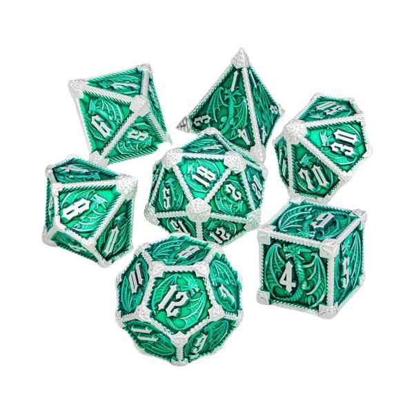 Imagem de Conjunto de Dados RPG D&D Poliédricos de Metal - D20, D12, D10, D8, D6