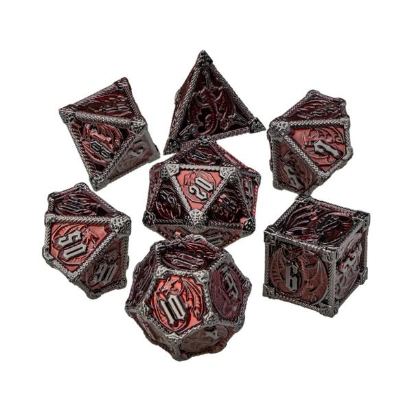 Imagem de Conjunto de Dados RPG D&D Poliédricos de Metal - D20, D12, D10, D8, D6