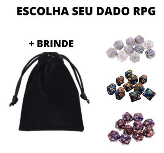 Imagem de Conjunto De Dados Rpg De Mesa - Marmorizado Roxo/Laranja