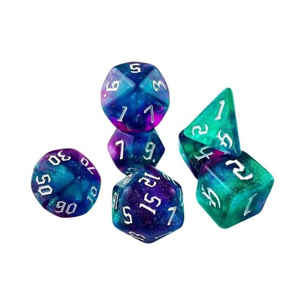 Imagem de Conjunto De Dados Starlight Effect DND RPG 7 Acessórios De Jogo De Tabuleiro De Fonte Retrô Acrílica