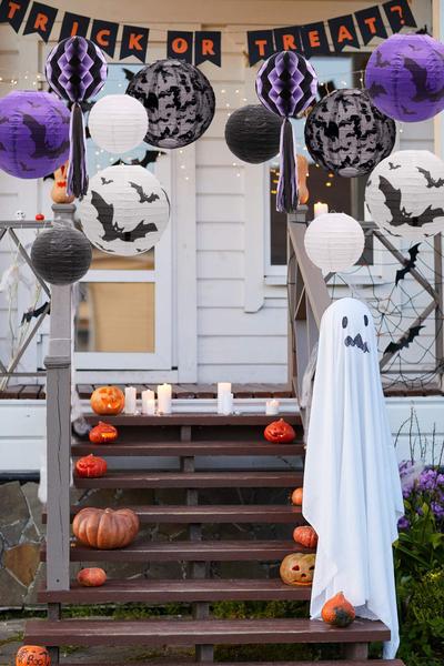 Imagem de Conjunto de decoração de Halloween, lanternas de papel suspensas UNIQOOO, 12 unidades