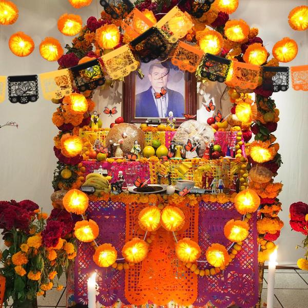 Imagem de Conjunto de decoração Riceshoot Day of The Dead com LED Marigold Gar