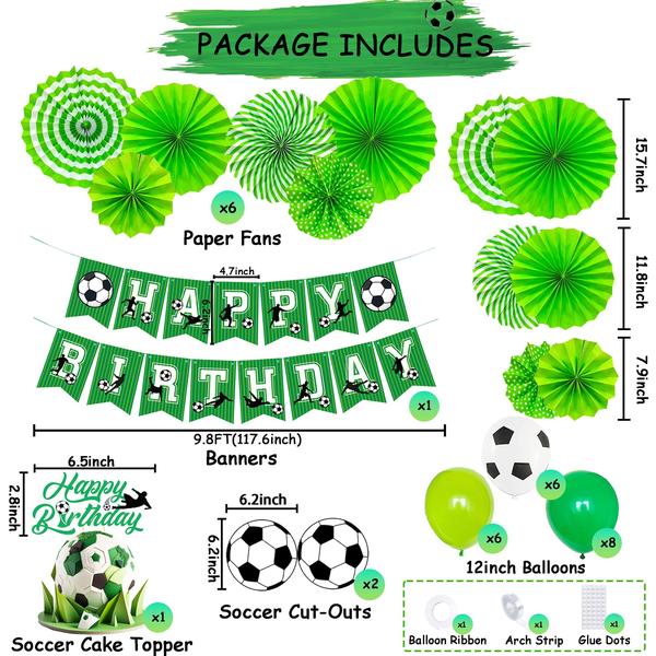 Imagem de Conjunto de decorações de festa  Parlish Soccer  Suprimentos para festas de aniversário