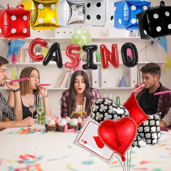 Imagem de Conjunto de decorações de festa Stcomart Casino Theme Las Vegas 17 unidades