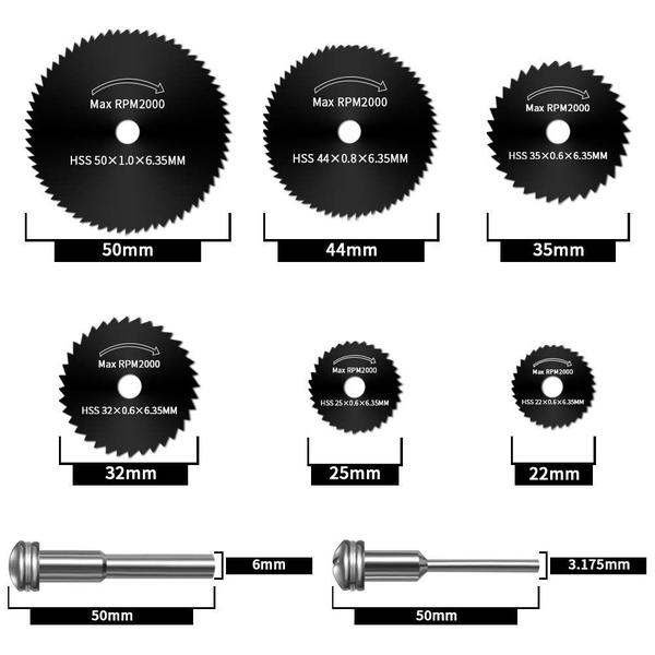 Imagem de Conjunto de discos de corte para ferramenta rotativa Dremel com 3 lâminas de serra