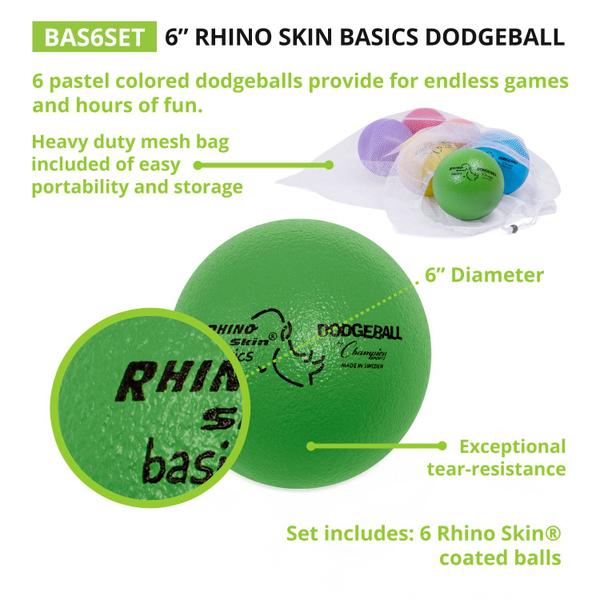 Imagem de Conjunto de Dodgeball Champion Sports Rhino Skin Basic, 6 bolas