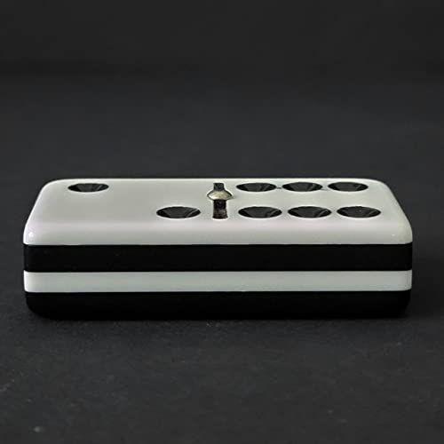 Imagem de Conjunto de Dominós Deluxe Fulluse para Adultos - Duplo seis Dominós Profissionais com Fiandeiras e Estojo de Armazenamento em Couro, Azulejos Clássicos Preto e Branco com Telhas Acrílicas Jumbo Tamanho 4 Camadas