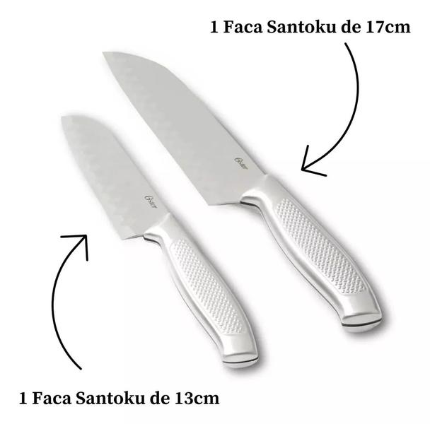 Imagem de Conjunto De Duas Facas Santoku Em Aço Inox Edgefield Oster