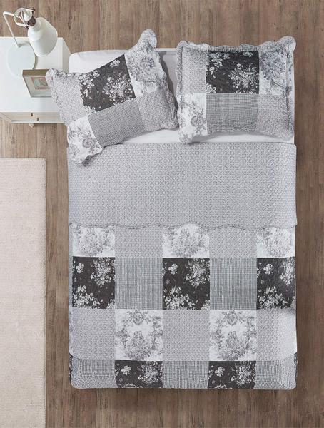 Imagem de Conjunto de edredões Brilliant Sunshine Grey Toile Floral Patchwork