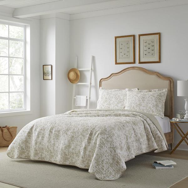 Imagem de Conjunto de edredões Laura Ashley Home Amberley Biscuit Cotton Twin