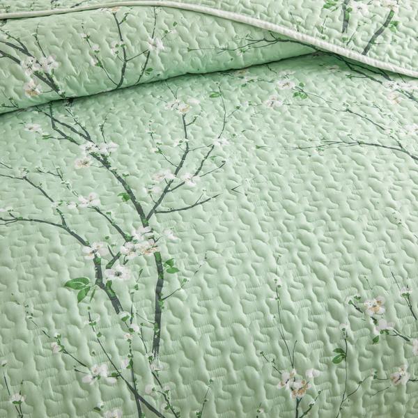 Imagem de Conjunto de edredões UOZZI BEDDING Green Branch Bloom King Size 3 unidades