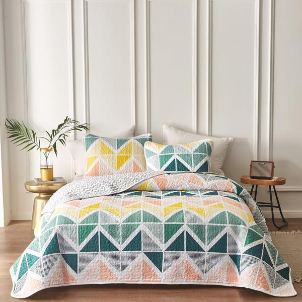 Imagem de Conjunto de edredões UOZZI BEDDING Summer, 3 peças, reversível, king size