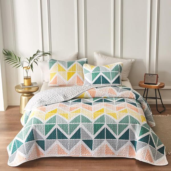 Imagem de Conjunto de edredões UOZZI BEDDING Summer, 3 peças, reversível, king size