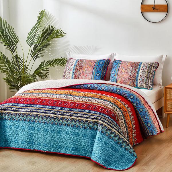 Imagem de Conjunto de edredões WONGS BEDDING Bohemian Full Size Bege Microfiber