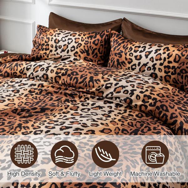 Imagem de Conjunto de edredom A Night Night Leopard Print Satin Full/Queen