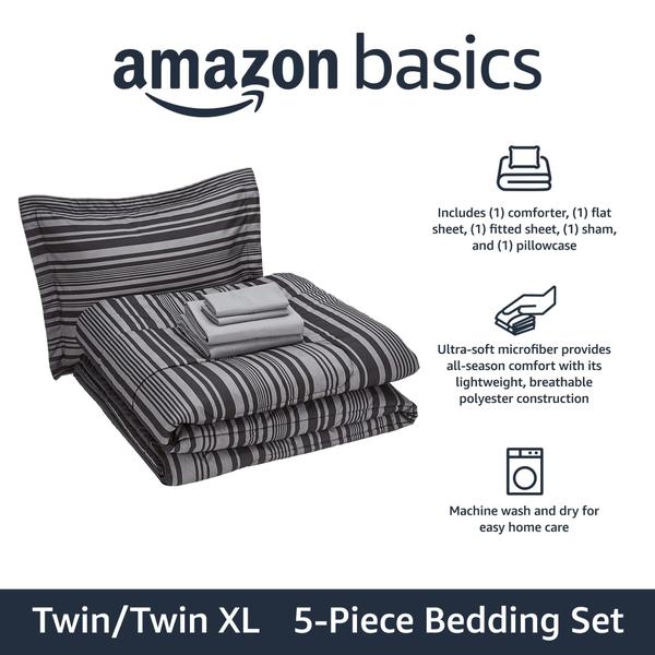 Imagem de Conjunto de edredom Amazon Basics Lightweight Microfiber Twin XL