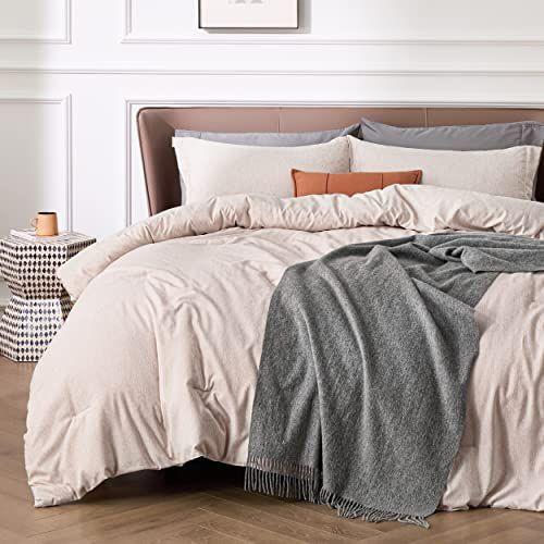 Imagem de Conjunto de edredom Bedsure Khaki Queen - Conjunto de edredom de cama, edredom queen size de tingimento catiônico queen com 2 fronhas (queen/completo, 88 x 88 polegadas, 3 peças)