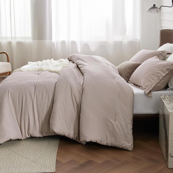 Imagem de Conjunto de edredom Bedsure Queen Warm Taupe com 1 edredom e 2 capas