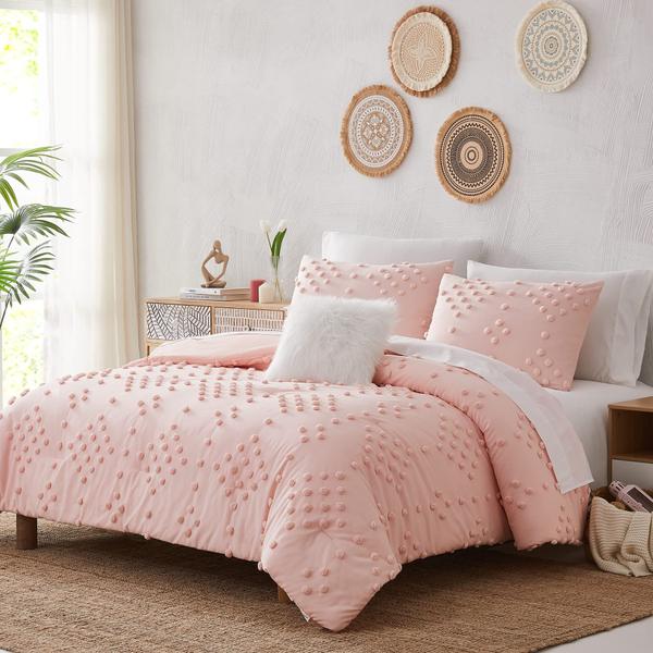 Imagem de Conjunto de edredom Geniospin Pink Pom Pom Pattern King Size