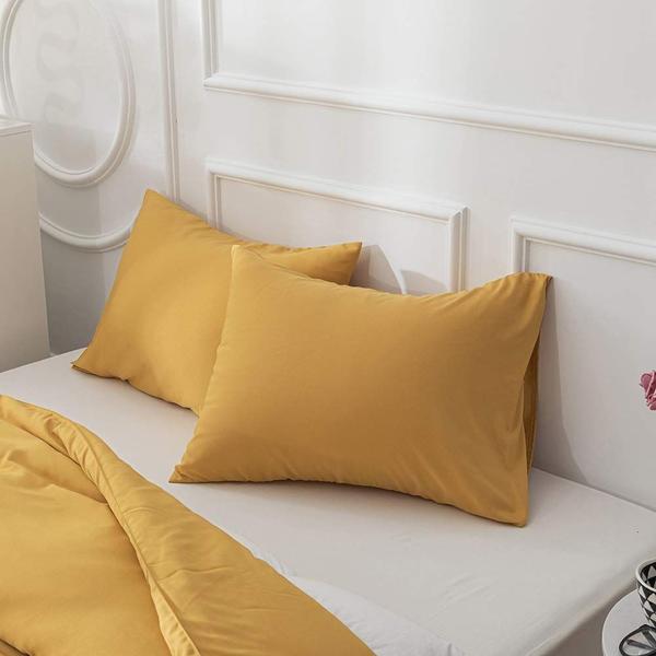 Imagem de Conjunto de edredom Houseri Mustard Yellow King Size para adultos