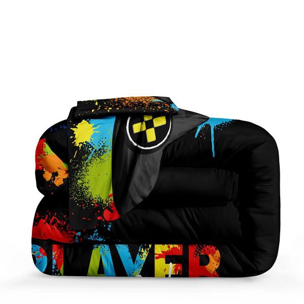 Imagem de Conjunto de edredom Lris Bedding Gamer Queen Size para meninos e crianças