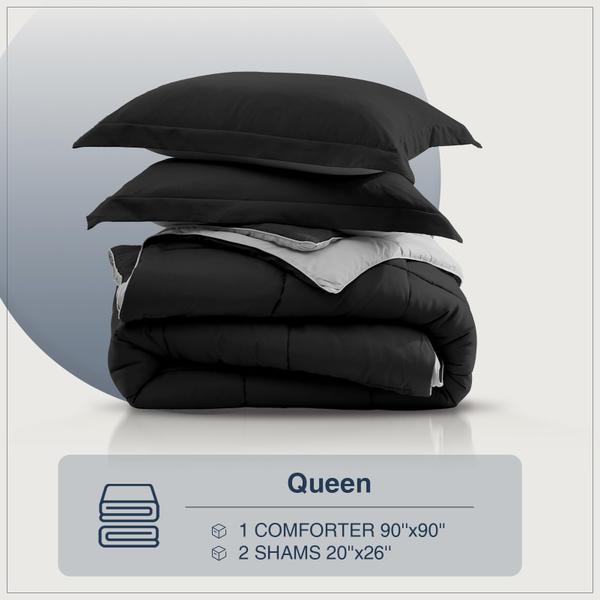 Imagem de Conjunto de edredom satisomnia Queen Black Bedding, 3 peças