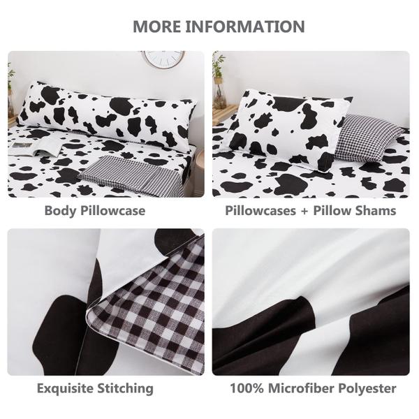 Imagem de Conjunto de edredom SUCESES Cow Print Twin Size 8 peças de microfibra