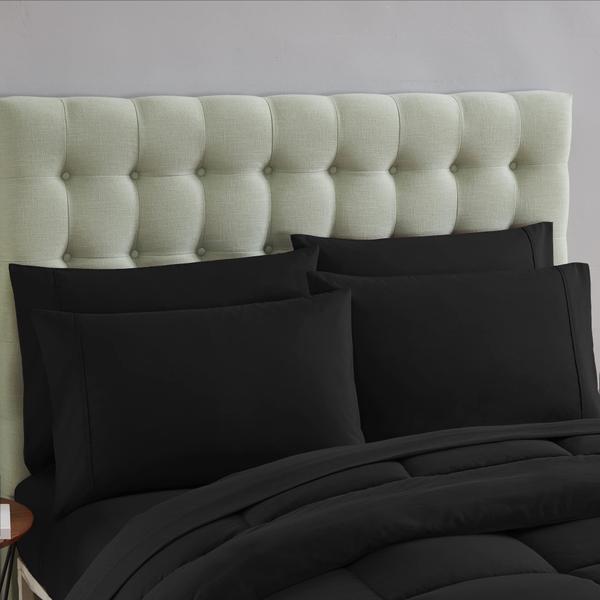 Imagem de Conjunto de edredom Sweet Home Collection, 7 peças, tamanho real, preto