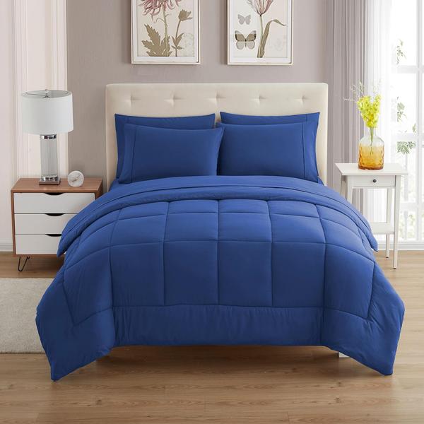 Imagem de Conjunto de Edredom Sweet Home Collection 7 Peças - Tamanho Twin XL - Azul