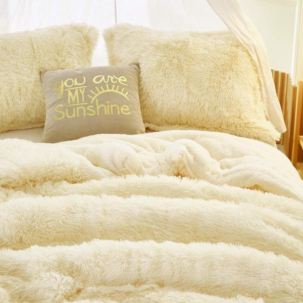 Imagem de Conjunto de edredom UOZZI BEDDING Faux Fur Shaggy Queen 3 peças