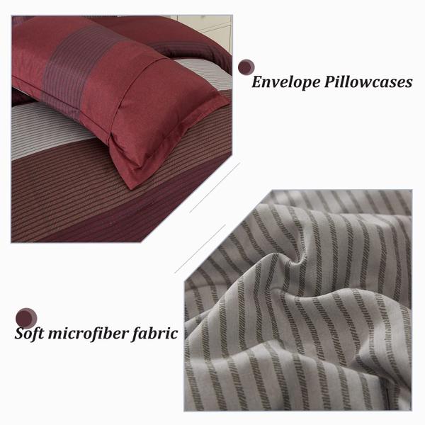 Imagem de Conjunto de edredom WONGS BEDDING Burgundy Reversível King Size